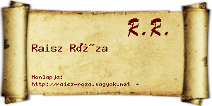 Raisz Róza névjegykártya